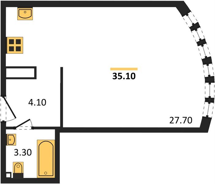 Фото №1: Студия 35 м² - Краснодар, Прикубанский внутригородской округ, мкр. жилой комплекс Самолёт-6