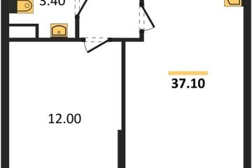 Фото №1: 1-комнатная квартира 37 м² - Краснодар, мкр. жилой комплекс Самолёт-6, 