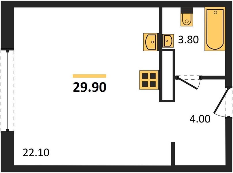 Фото №1: Студия 29 м² - Краснодар, Прикубанский внутригородской округ, мкр. жилой комплекс Самолёт-6