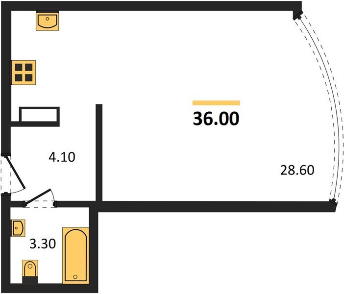 Фото №1: Студия 36 м² - Краснодар, Прикубанский внутригородской округ, мкр. жилой комплекс Самолёт-6