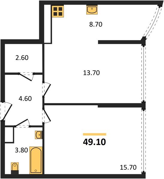 Фото №1: 2-комнатная квартира 49 м² - Краснодар, Прикубанский внутригородской округ, мкр. жилой комплекс Самолёт-6