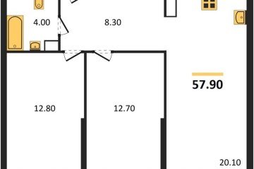 Фото №1: 2-комнатная квартира 57 м² - Краснодар, мкр. жилой комплекс Самолёт-6, 