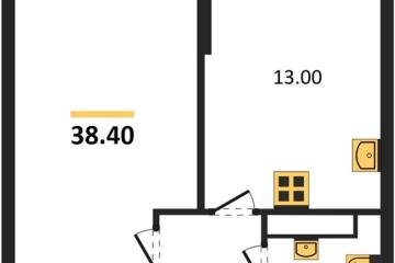 Фото №1: 1-комнатная квартира <span class="whitespace-nowrap">38 м²</span>, <span class="whitespace-nowrap">12/16 эт.</span> - Краснодар, мкр. жилой комплекс Самолёт-6, 