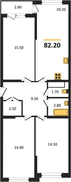 Фото №1: 3-комнатная квартира 82 м² - Краснодар, Прикубанский внутригородской округ, мкр. жилой комплекс Самолёт-6