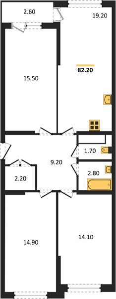 Фото №1: 3-комнатная квартира 82 м² - Краснодар, Прикубанский внутригородской округ, мкр. жилой комплекс Самолёт-6