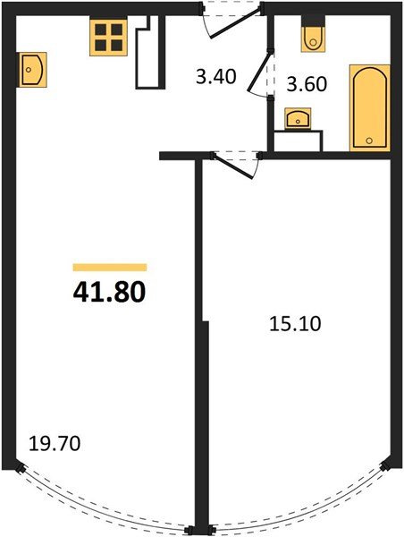Фото №1: 1-комнатная квартира 41 м² - Краснодар, Прикубанский внутригородской округ, мкр. жилой комплекс Самолёт-6