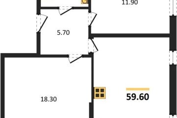 Фото №1: 2-комнатная квартира 59 м² - Краснодар, мкр. жилой комплекс Самолёт-6, 