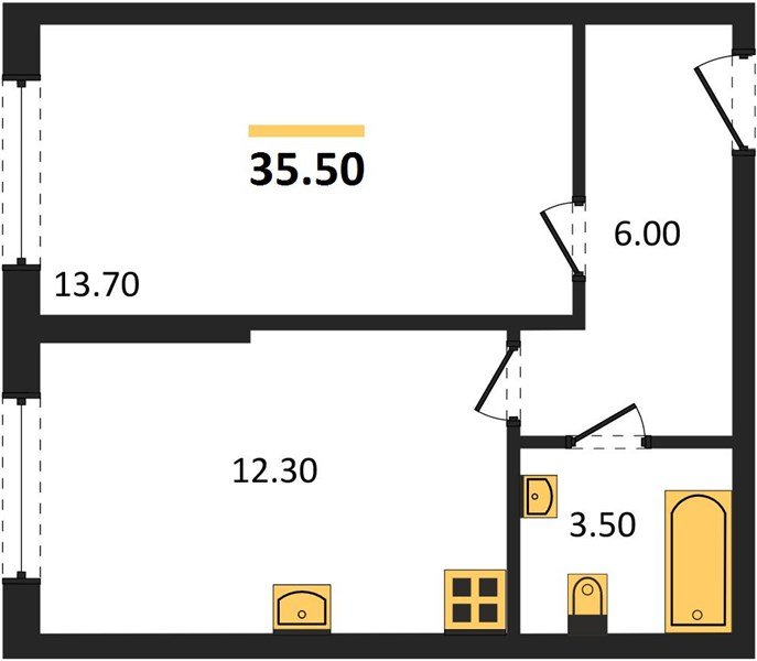 Фото №1: 1-комнатная квартира 35 м² - Краснодар, Прикубанский внутригородской округ, мкр. жилой комплекс Самолёт-6