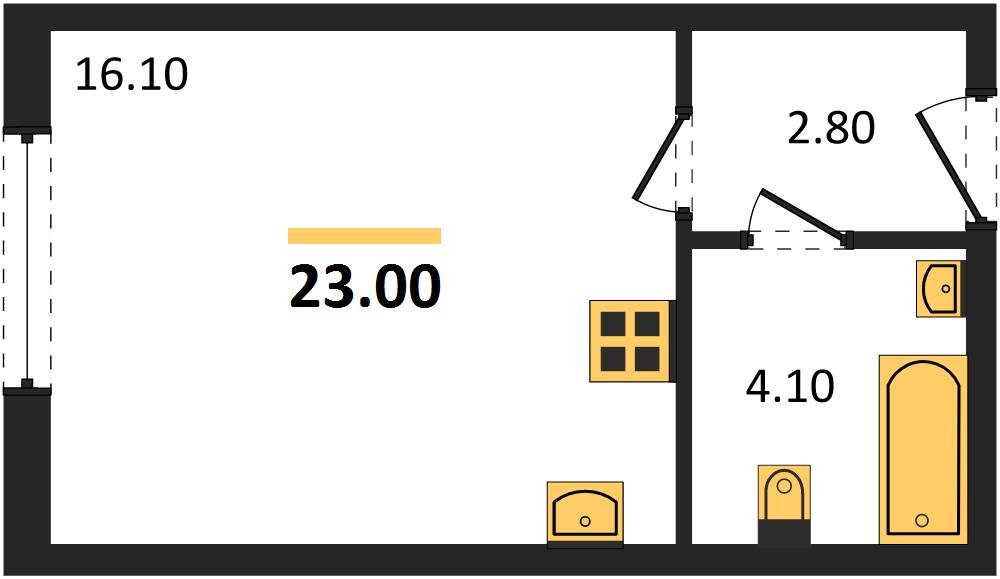 Фото №1: Студия 23 м² - Краснодар, Прикубанский внутригородской округ, мкр. жилой комплекс Самолёт-6