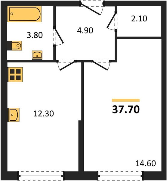Фото №1: 1-комнатная квартира 37 м² - Краснодар, Прикубанский внутригородской округ, мкр. жилой комплекс Самолёт-6