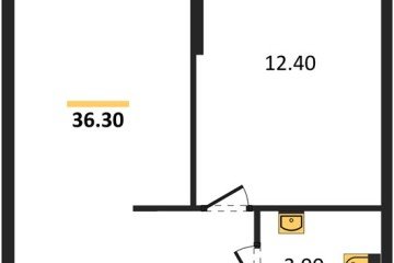 Фото №1: 1-комнатная квартира 36 м² - Краснодар, мкр. жилой комплекс Самолёт-6, 