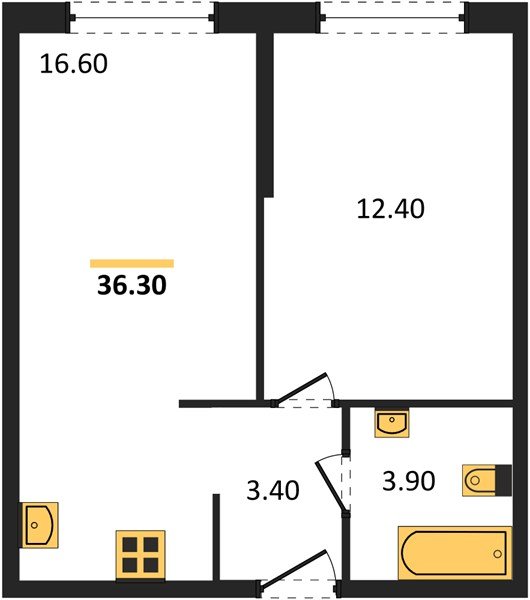 Фото №1: 1-комнатная квартира 36 м² - Краснодар, Прикубанский внутригородской округ, мкр. жилой комплекс Самолёт-6