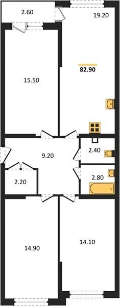 Фото №1: 3-комнатная квартира 82 м² - Краснодар, Прикубанский внутригородской округ, мкр. жилой комплекс Самолёт-6