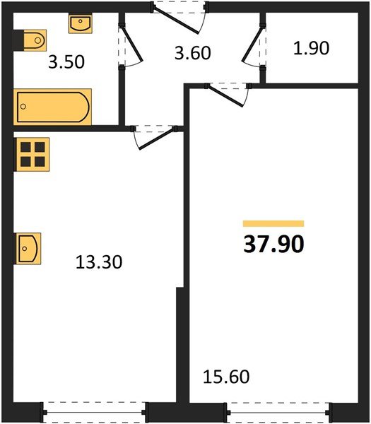 Фото №1: 1-комнатная квартира 37 м² - Краснодар, Прикубанский внутригородской округ, мкр. жилой комплекс Самолёт-6