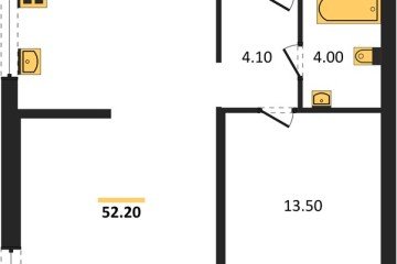 Фото №1: 2-комнатная квартира 52 м² - Краснодар, мкр. жилой комплекс Самолёт-6, 
