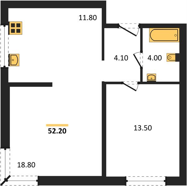 Фото №1: 2-комнатная квартира 52 м² - Краснодар, Прикубанский внутригородской округ, мкр. жилой комплекс Самолёт-6