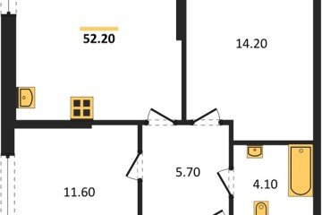 Фото №1: 2-комнатная квартира 52 м² - Краснодар, мкр. жилой комплекс Самолёт-6, 