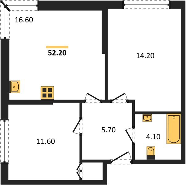 Фото №1: 2-комнатная квартира 52 м² - Краснодар, Прикубанский внутригородской округ, мкр. жилой комплекс Самолёт-6