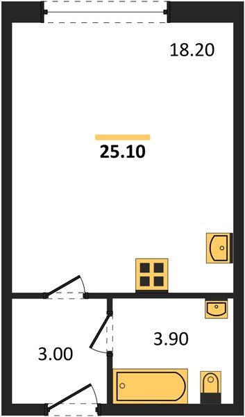 Фото №1: Студия 25 м² - Краснодар, Прикубанский внутригородской округ, мкр. жилой комплекс Самолёт-6