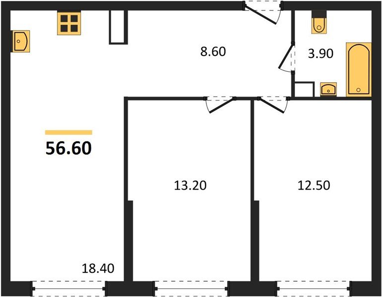 Фото №1: 2-комнатная квартира 56 м² - Краснодар, Прикубанский внутригородской округ, мкр. жилой комплекс Самолёт-6