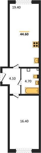 Фото №1: 1-комнатная квартира 44 м² - Краснодар, Прикубанский внутригородской округ, мкр. жилой комплекс Самолёт-6