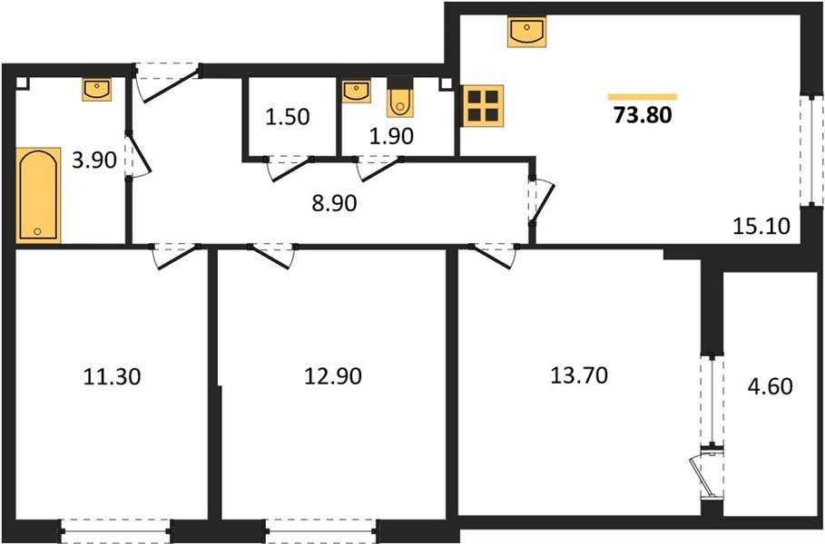 Фото №1: 3-комнатная квартира 73 м² - Краснодар, Прикубанский внутригородской округ, мкр. жилой комплекс Самолёт-6