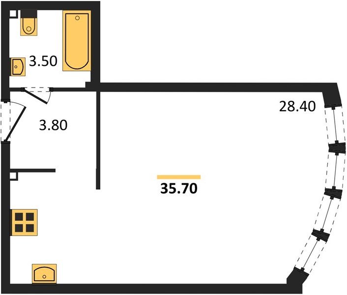 Фото №1: Студия 35 м² - Краснодар, Прикубанский внутригородской округ, мкр. жилой комплекс Самолёт-6