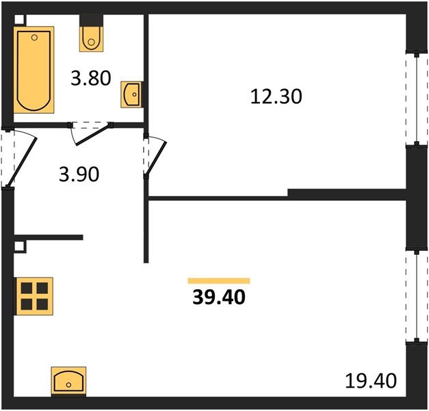 Фото №1: 1-комнатная квартира 39 м² - Краснодар, Прикубанский внутригородской округ, мкр. жилой комплекс Самолёт-6