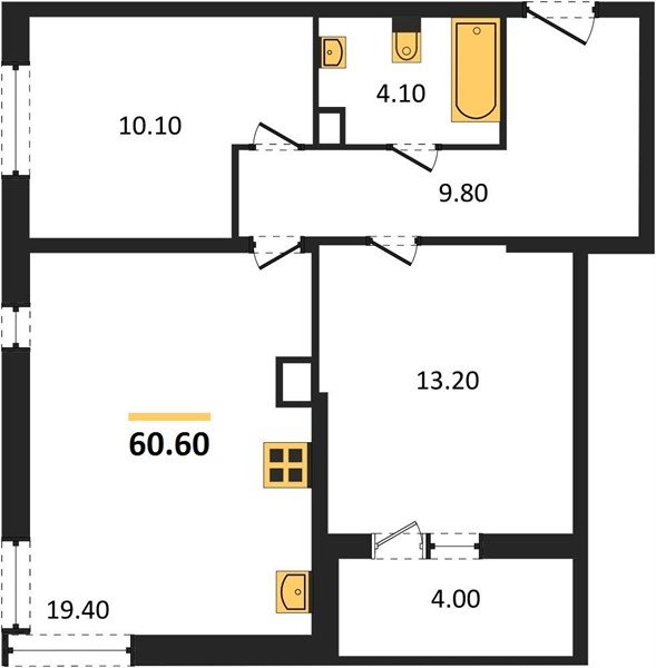 Фото №1: 2-комнатная квартира 60 м² - Краснодар, Прикубанский внутригородской округ, мкр. жилой комплекс Самолёт-6