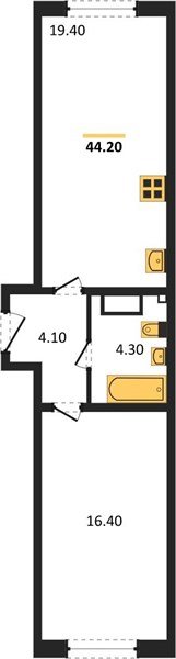 Фото №1: 1-комнатная квартира 44 м² - Краснодар, Прикубанский внутригородской округ, мкр. жилой комплекс Самолёт-6