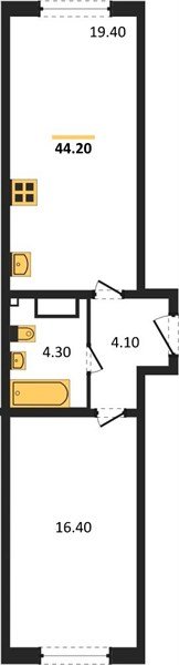 Фото №1: 1-комнатная квартира 44 м² - Краснодар, Прикубанский внутригородской округ, мкр. жилой комплекс Самолёт-6