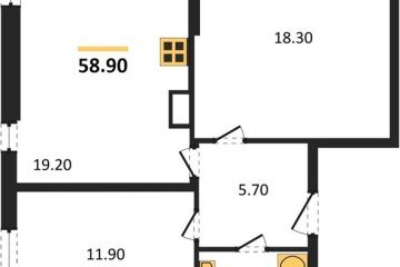 Фото №1: 2-комнатная квартира 58 м² - Краснодар, мкр. жилой комплекс Самолёт-6, 