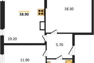 Фото №1: 2-комнатная квартира 58 м² - Краснодар, мкр. жилой комплекс Самолёт-6, 