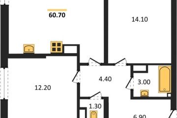 Фото №1: 2-комнатная квартира 60 м² - Краснодар, мкр. жилой комплекс Самолёт-6, 