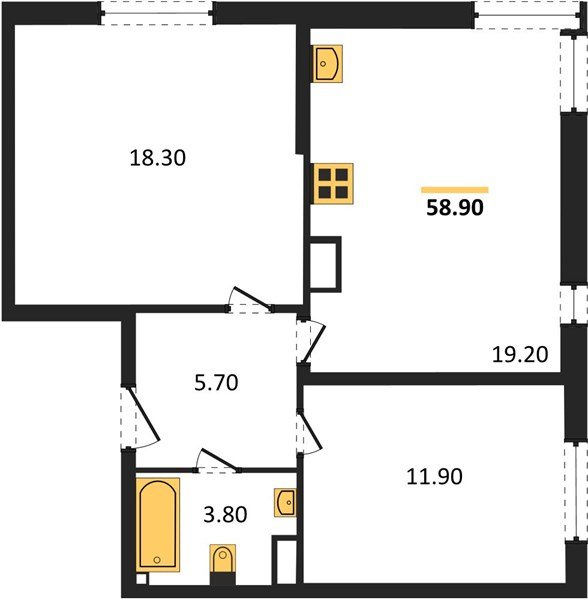 Фото №1: 2-комнатная квартира 58 м² - Краснодар, Прикубанский внутригородской округ, мкр. жилой комплекс Самолёт-6