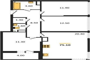 Фото №1: 3-комнатная квартира 75 м² - Краснодар, мкр. жилой комплекс Самолёт-6, 