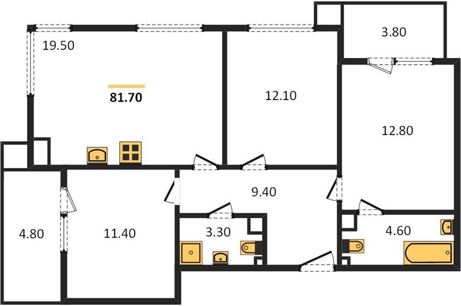 Фото №1: 3-комнатная квартира 84 м² - Краснодар, Прикубанский внутригородской округ, мкр. Парк Победы, ул. имени Героя Дангириева, 2