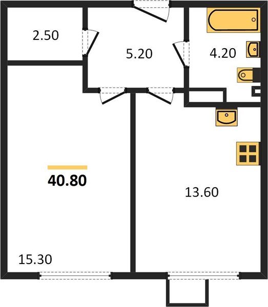 Фото №1: 1-комнатная квартира 40 м² - Краснодар, Прикубанский внутригородской округ, мкр. Парк Победы, ул. имени Героя Дангириева, 2к2