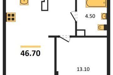 Фото №1: 1-комнатная квартира 46 м² - Краснодар, мкр. Парк Победы, ул. имени Героя Дангириева, 2к1