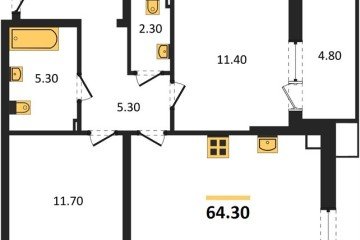 Фото №1: 2-комнатная квартира 64 м² - Краснодар, мкр. Парк Победы, ул. имени Героя Дангириева, 2к1