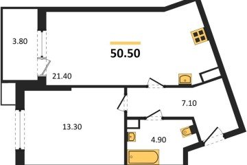 Фото №1: 1-комнатная квартира 50 м² - Краснодар, мкр. Парк Победы, ул. имени Героя Дангириева, 2к1