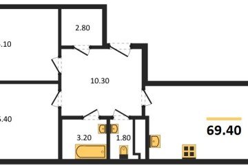 Фото №1: 2-комнатная квартира 69 м² - Краснодар, мкр. Парк Победы, ул. имени Героя Дангириева, 2к1