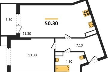 Фото №1: 1-комнатная квартира 50 м² - Краснодар, мкр. Парк Победы, ул. имени Героя Дангириева, 2к1