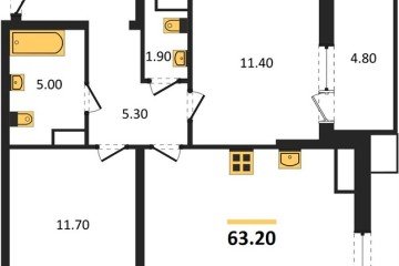 Фото №1: 2-комнатная квартира 63 м² - Краснодар, мкр. Парк Победы, ул. имени Героя Дангириева, 2к1