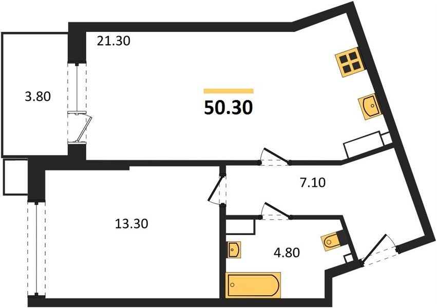 Фото №1: 1-комнатная квартира 50 м² - Краснодар, Парк Победы, мкр. Прикубанский внутригородской округ