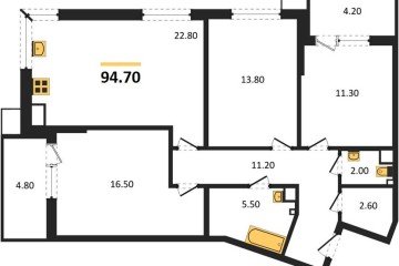Фото №1: 3-комнатная квартира 94 м² - Краснодар, мкр. Парк Победы, 