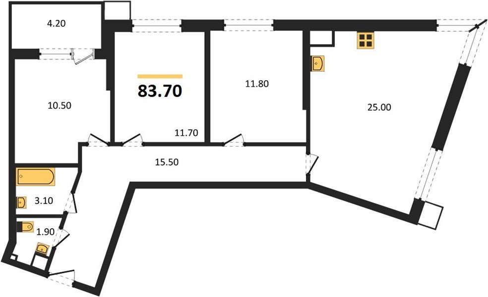 Фото №1: 3-комнатная квартира 84 м² - Краснодар, Прикубанский внутригородской округ, мкр. Парк Победы