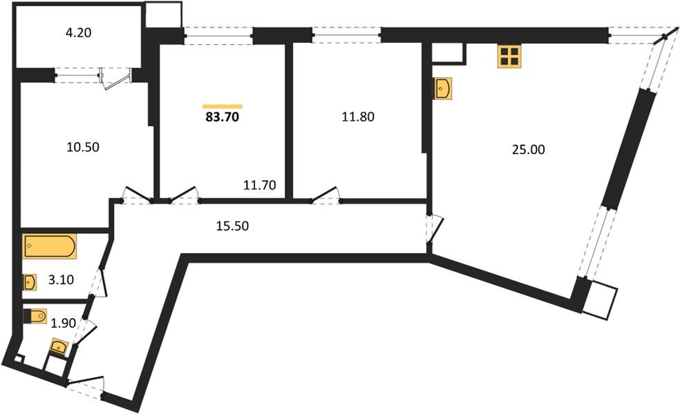 Фото №1: 3-комнатная квартира 83 м² - Краснодар, Прикубанский внутригородской округ, мкр. Парк Победы