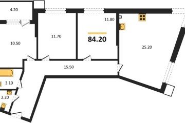 Фото №1: 3-комнатная квартира 84 м² - Краснодар, мкр. Парк Победы, 