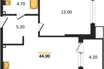 Фото №1: 1-комнатная квартира 44 м² - Краснодар, мкр. Прикубанский внутригородской округ, 